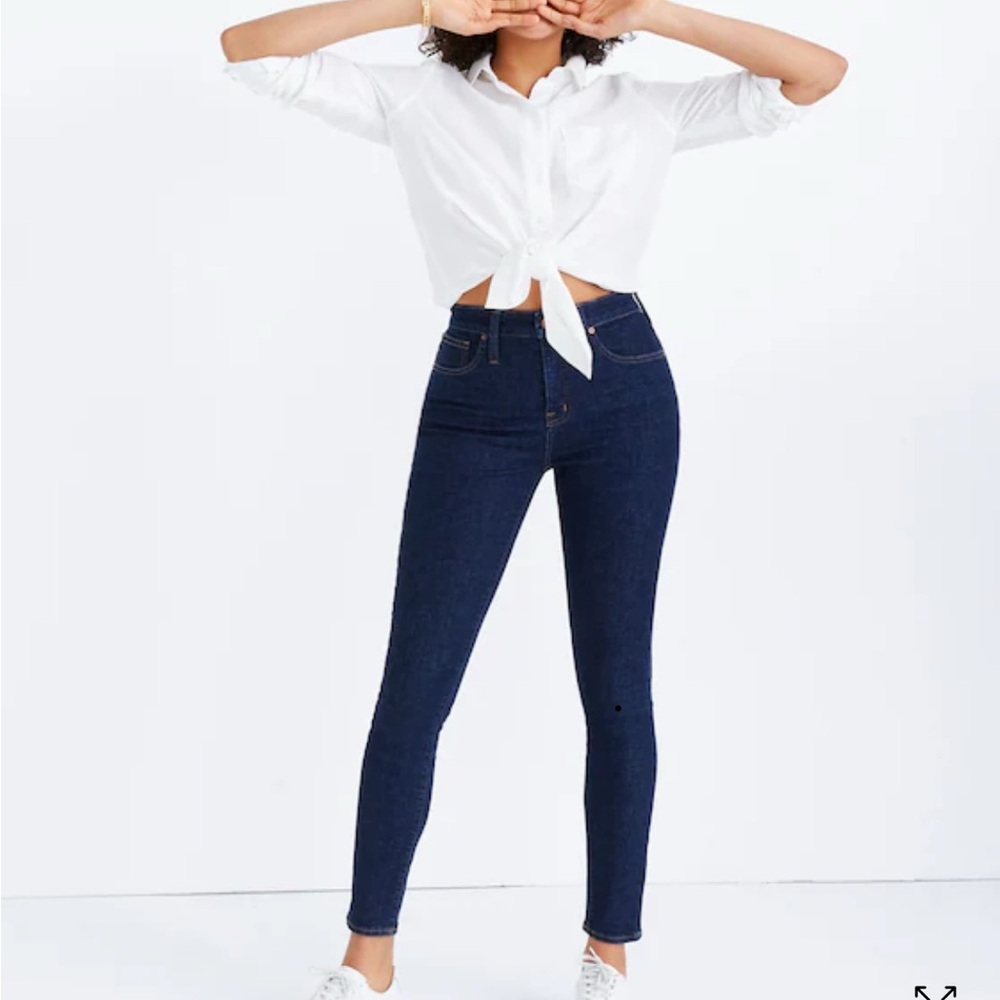 Madewell Dark Wash Curvy High-Rise Skinny Jeans - Size 27 - Picture 2 of 5